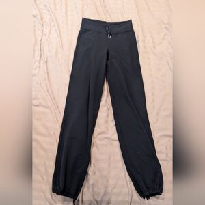 Black Lululemon athletic pants, about size small (no tag)